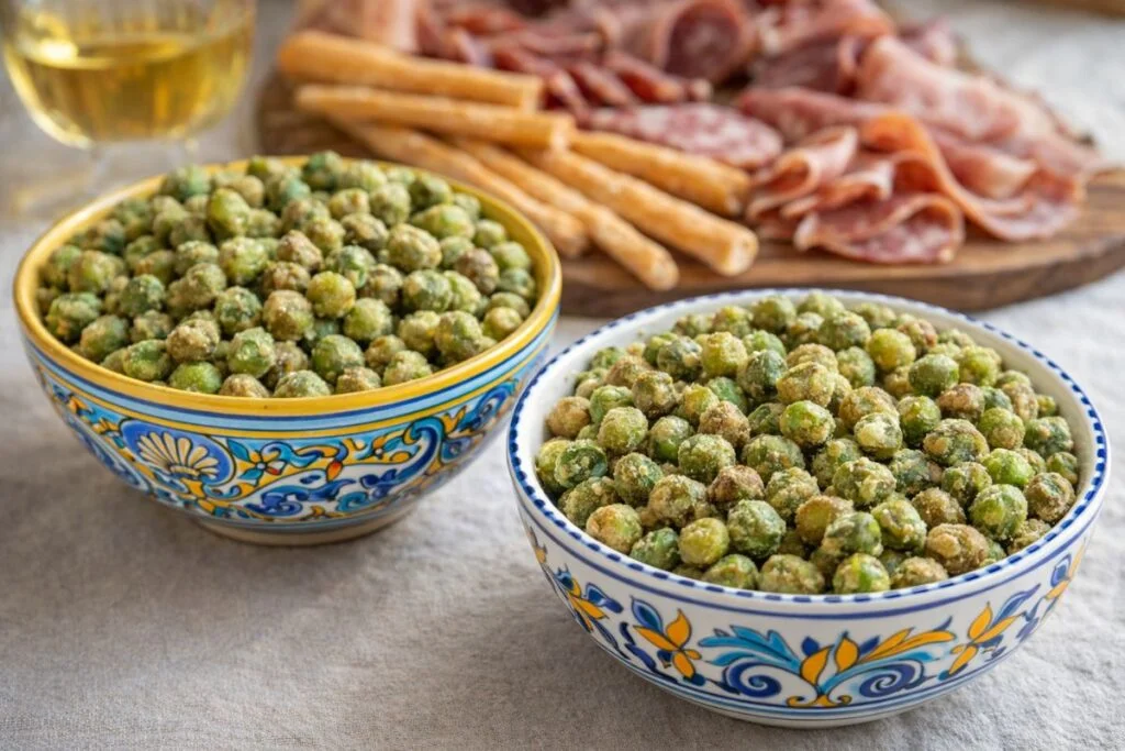 Piselli croccanti in friggitrice ad aria