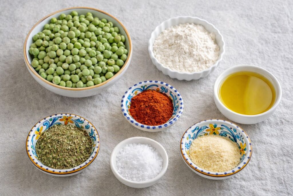 Piselli croccanti in friggitrice ad aria, ingredienti