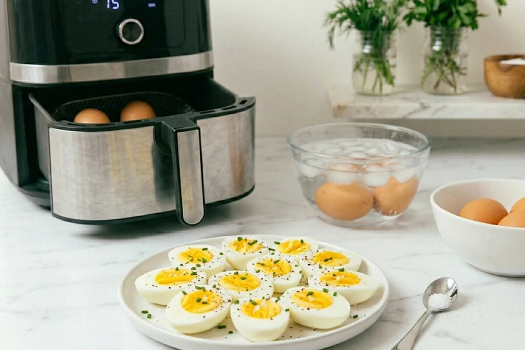 Uova sode in friggitrice ad aria