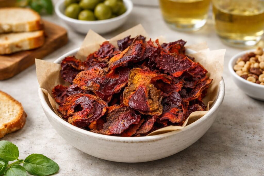 chips di barbabietola in friggitrice ad aria