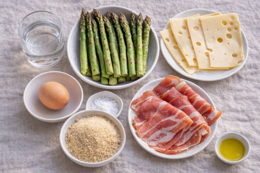 involtini di asparagi in friggitrice ad aria, ingredienti