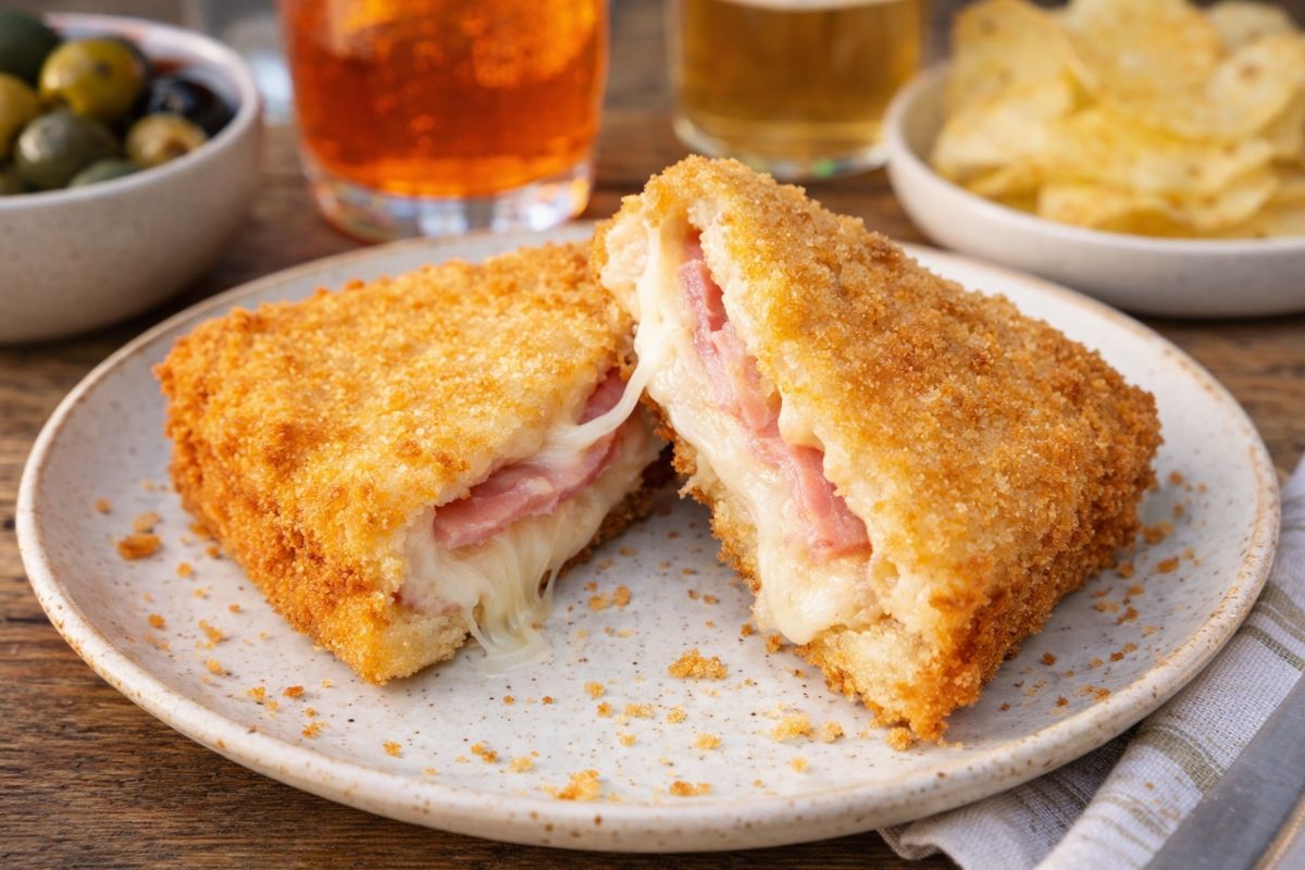 La mozzarella in carrozza in friggitrice ad aria, ma non la solita, questa è con il prosciutto!