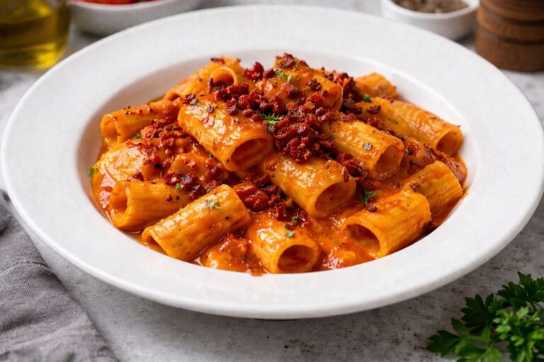 Cremosa e per nulla stucchevole: la pasta con i peperoni in friggitrice ad aria (e c’è un ingrediente che la rende perfetta)