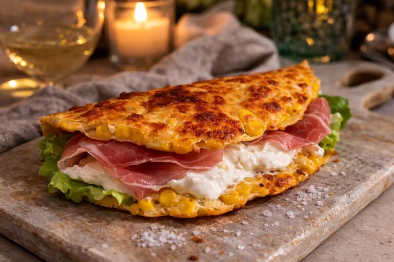 Idea super furba con 2 ingredienti per una piadina di mais e formaggio in friggitrice ad aria davvero buona