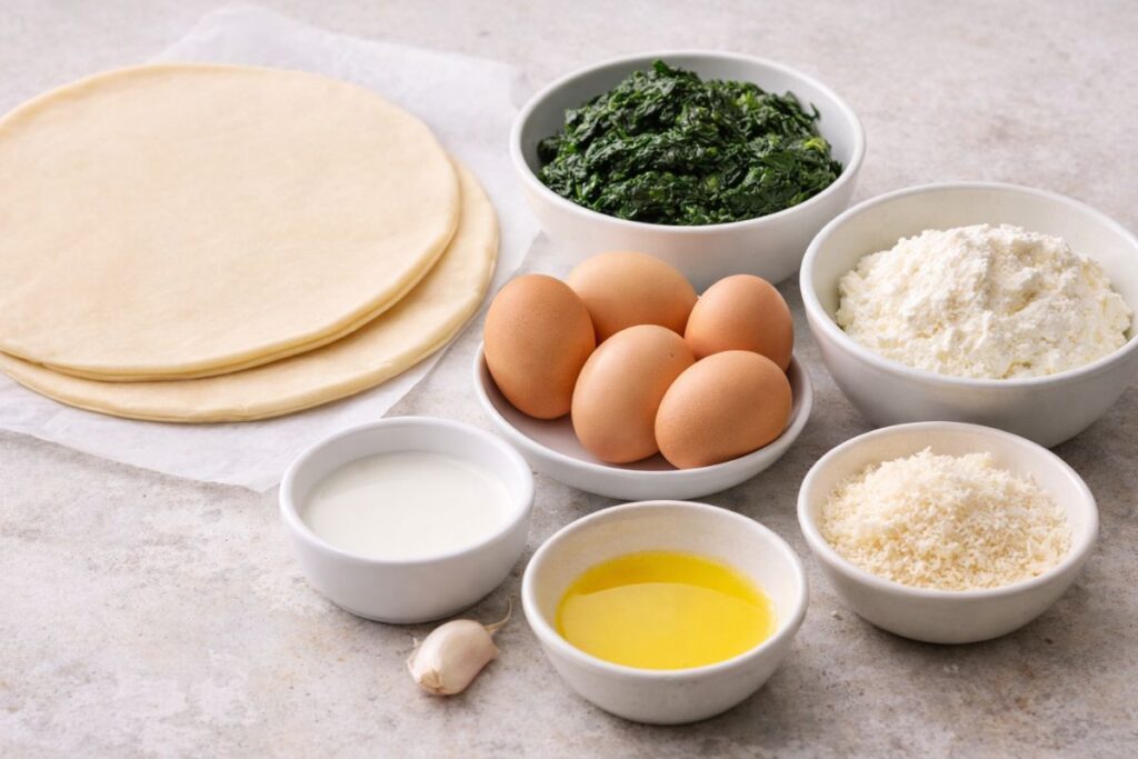 torta pasqualina in friggitrice ad aria, ingredienti