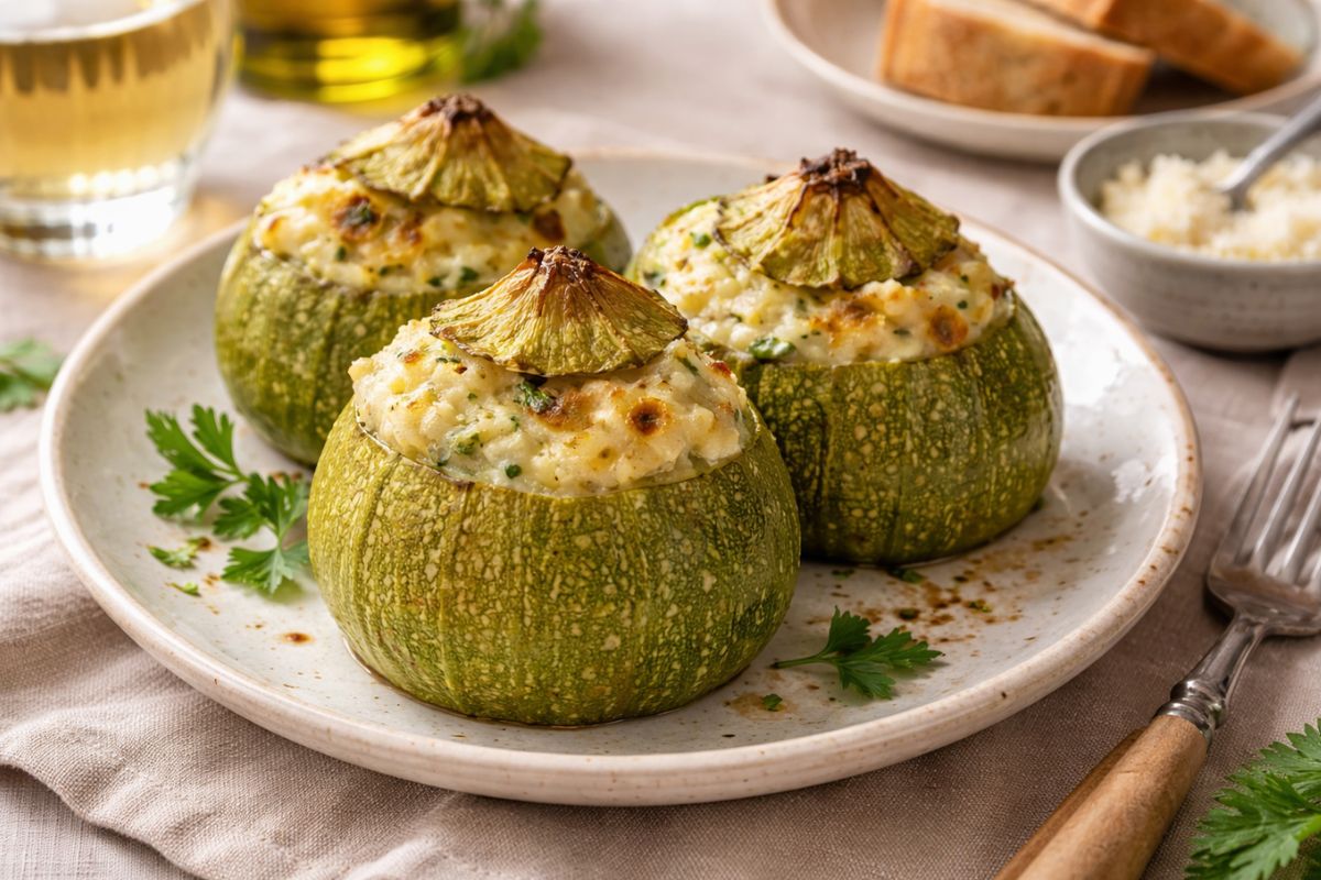 Zucchine tonde ripiene, senza carne e con un ingrediente che hai in casa: le fai in friggitrice ad aria