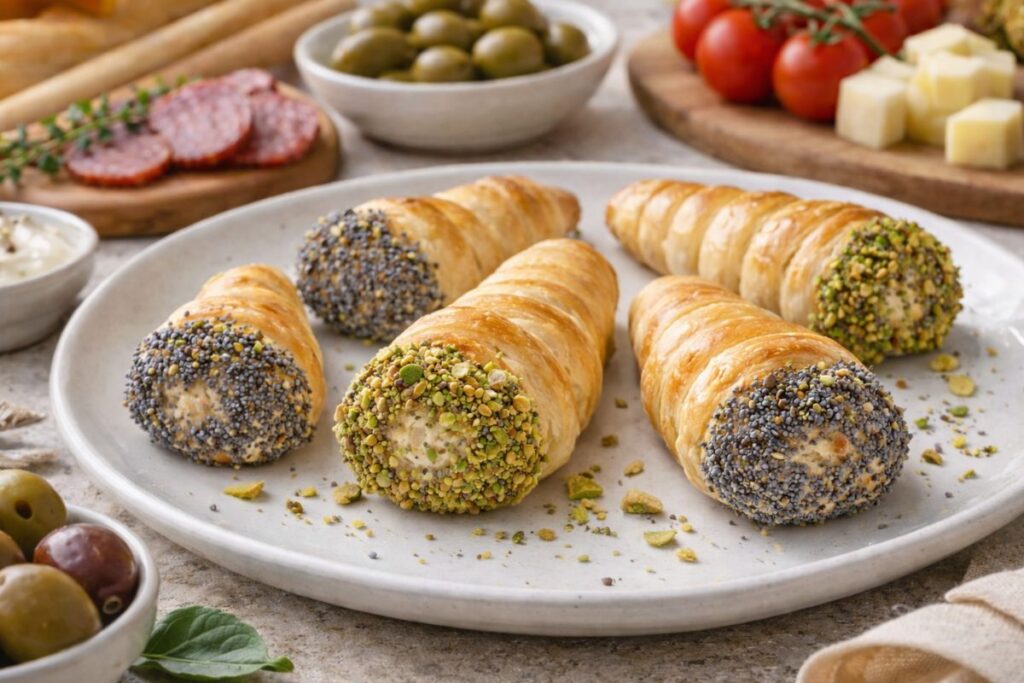 Cannoli di pasta sfoglia in friggitrice ad aria