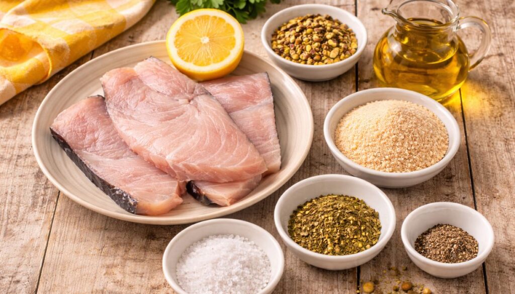 Cotoletta di pesce spada in friggitrice ad aria, ingredienti