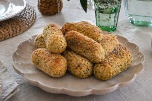 Crocchette con zucchine e provolone in friggitrice ad aria