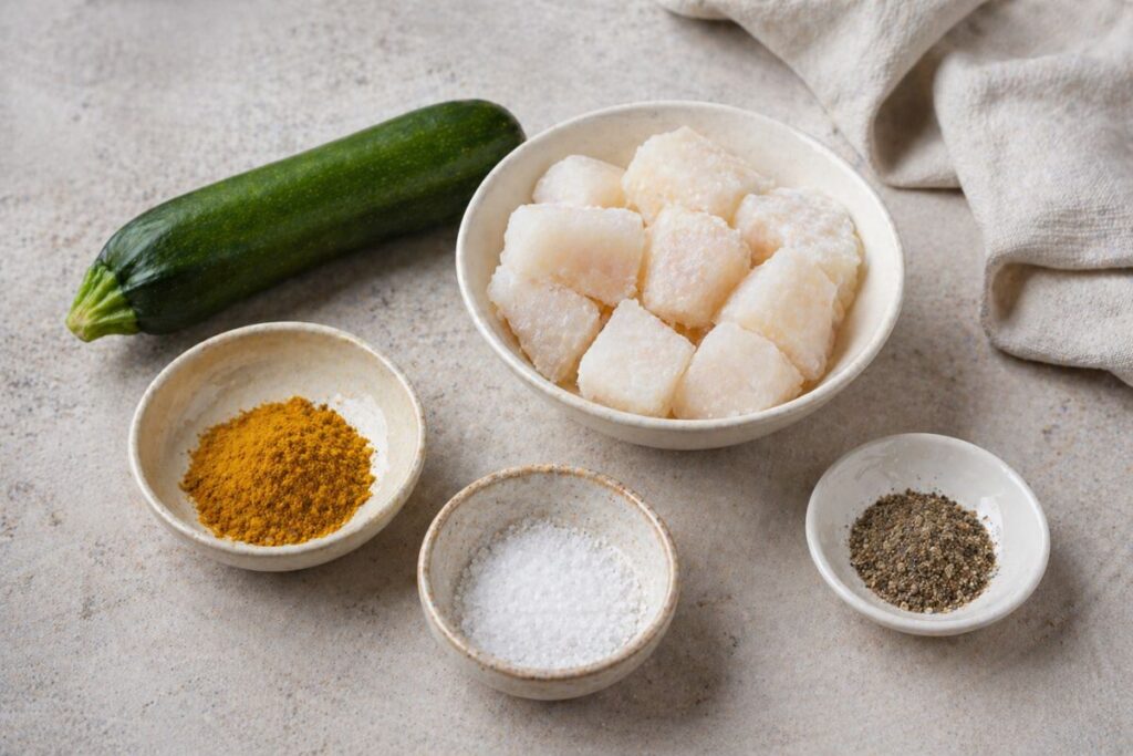 Crocchette di merluzzo e zucchine in friggitrice ad aria, ingredienti