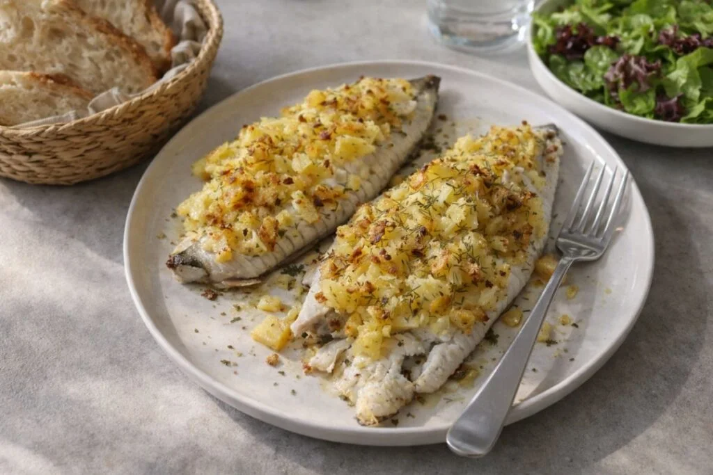 Orata con le patate in friggitrice ad aria