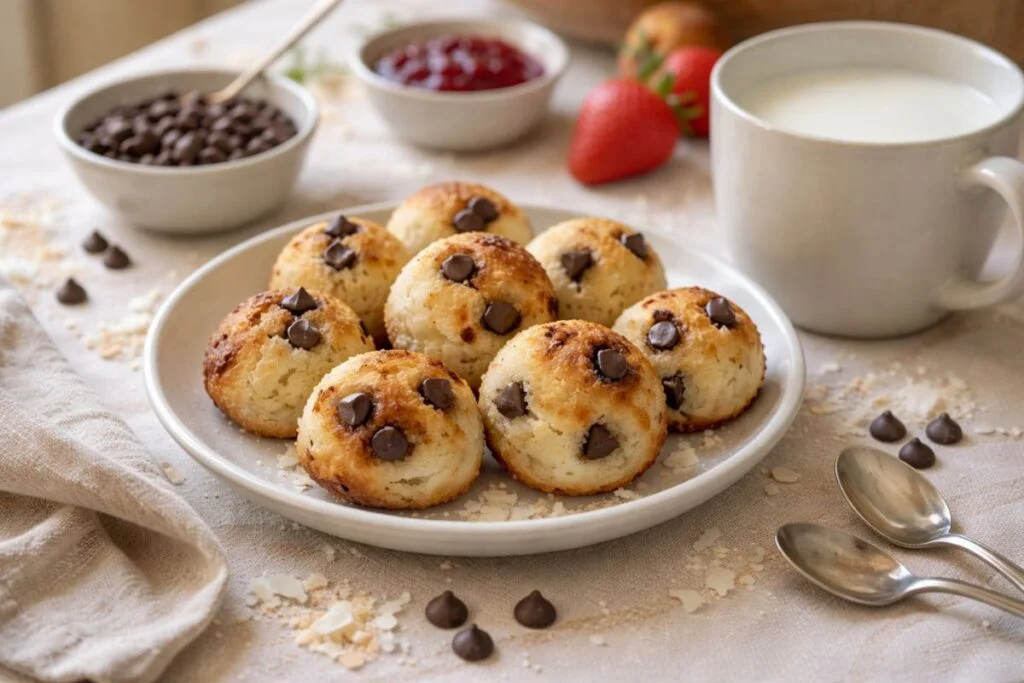 Palline con cocco e cioccolato in friggitrice ad aria