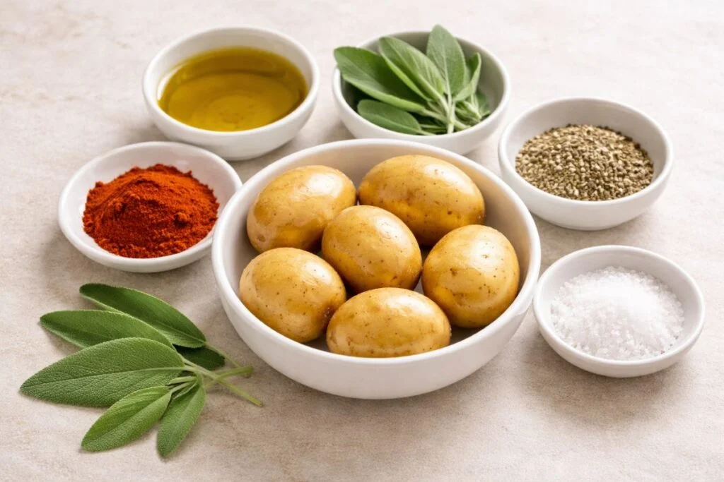 Patate schiacciate in friggitrice ad aria ingredienti Patate schiacciate in friggitrice ad aria, ingredienti