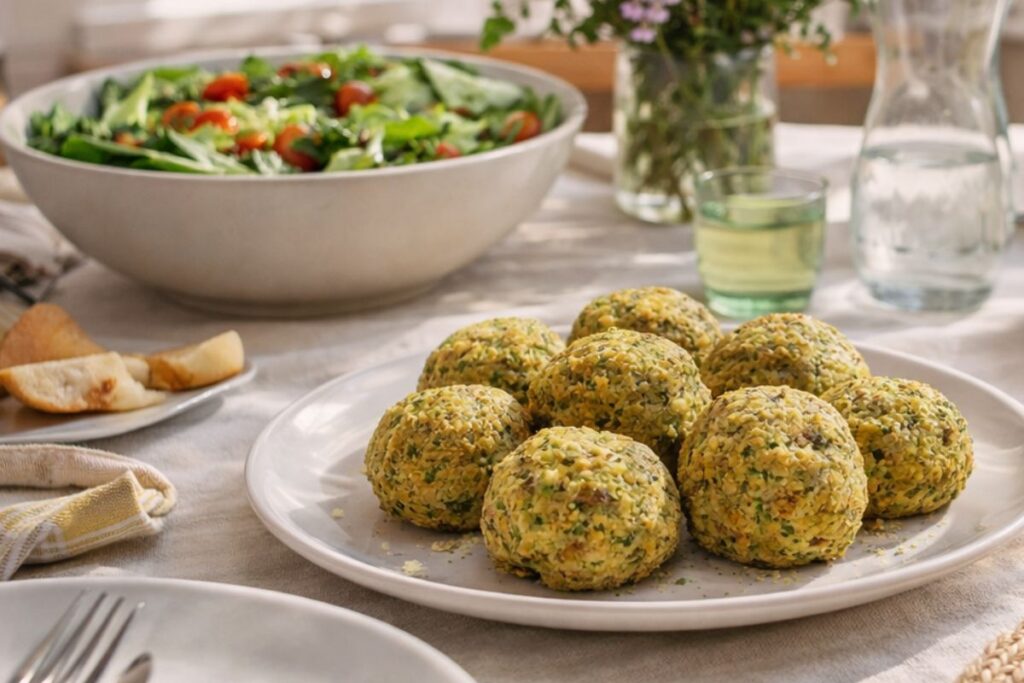 Polpettine di ceci e fave in friggitrice ad aria