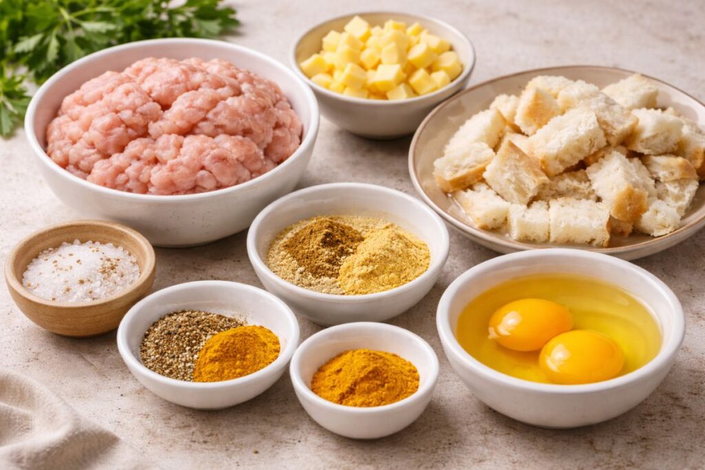 Polpettone di pollo in friggitrice ad aria ingredienti Polpettone di pollo in friggitrice ad aria, ingredienti