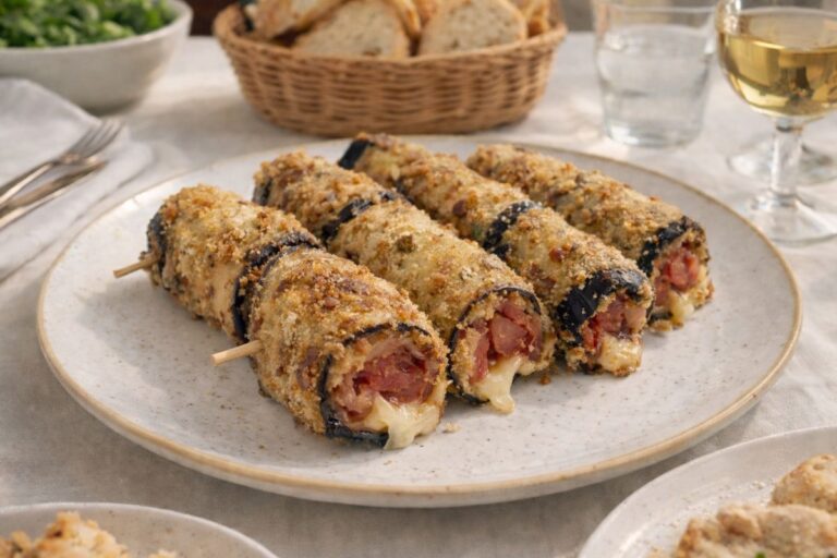 Facili e sfiziosi, possiamo chiedere di meglio? Spiedini di melanzane in friggitrice ad aria