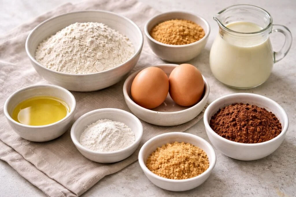 Torta bicolore senza lattosio in friggitrice ad aria, ingredienti