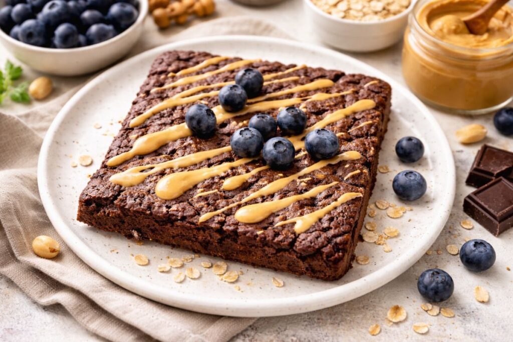 Torta con fiocchi di avena al cioccolato in friggitrice ad aria