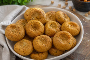 Biscotti salati ceci in friggitrice ad aria