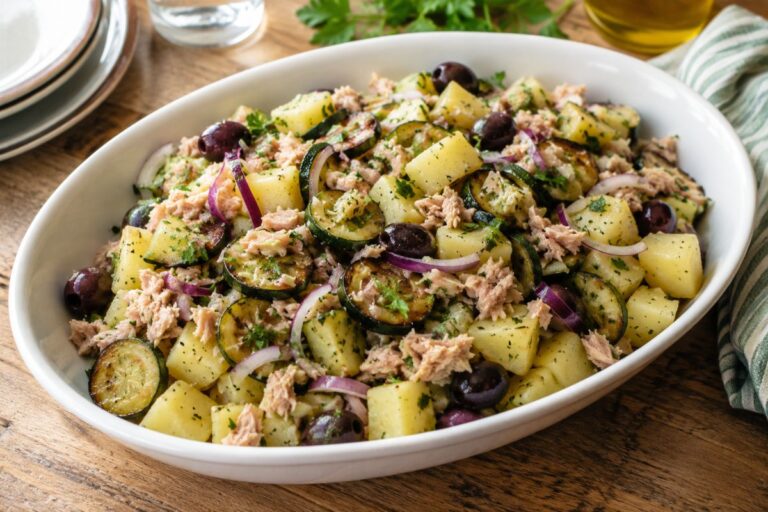 Preparala prima e gustala fredda: l’insalata di zucchine in friggitrice ad aria con patate e tonno perfetta per l’estate
