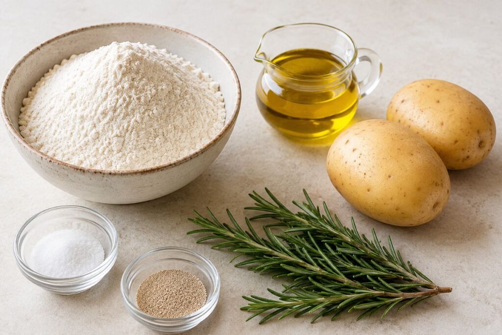 Lingue di pizza con patate e rosmarino in friggitrice ad aria ingredienti Lingue di pizza con patate e rosmarino in friggitrice ad aria, ingredienti
