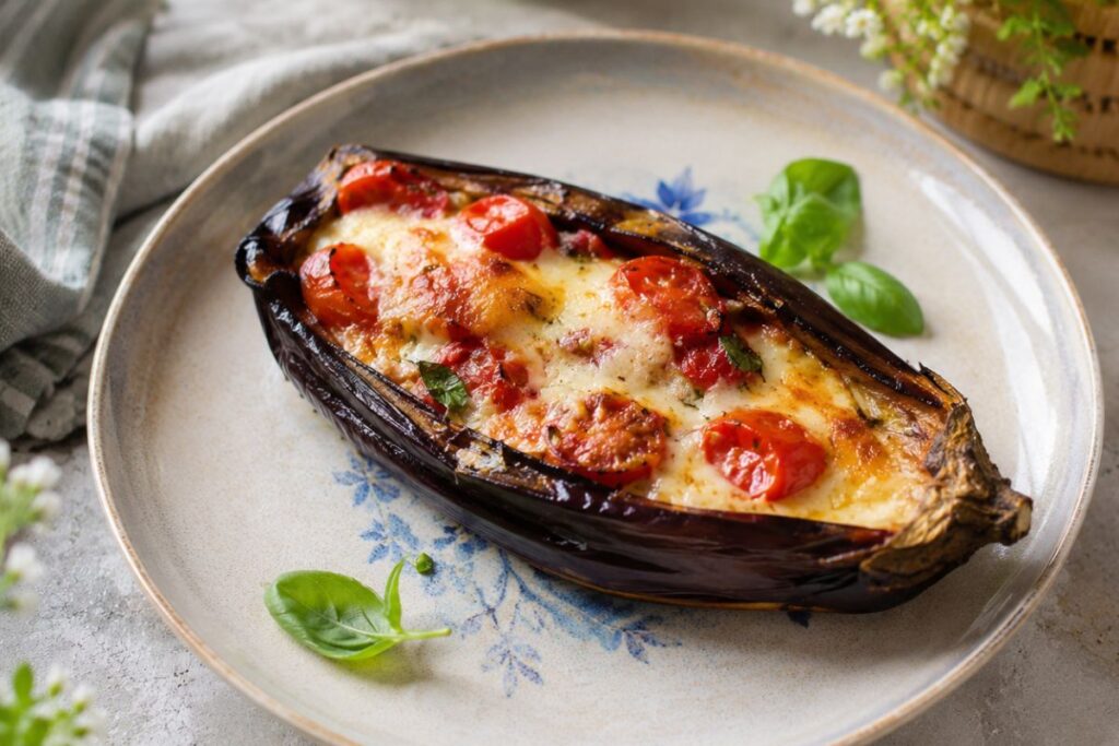 Melanzane ripiene di scamorza in friggitrice ad aria