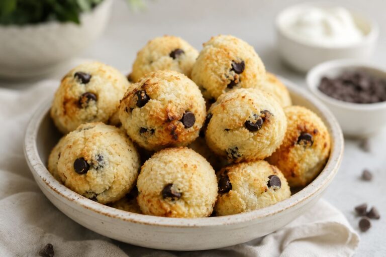Senza farina, pronte in 10 minuti in friggitrice ad aria: le palline cocco e yogurt