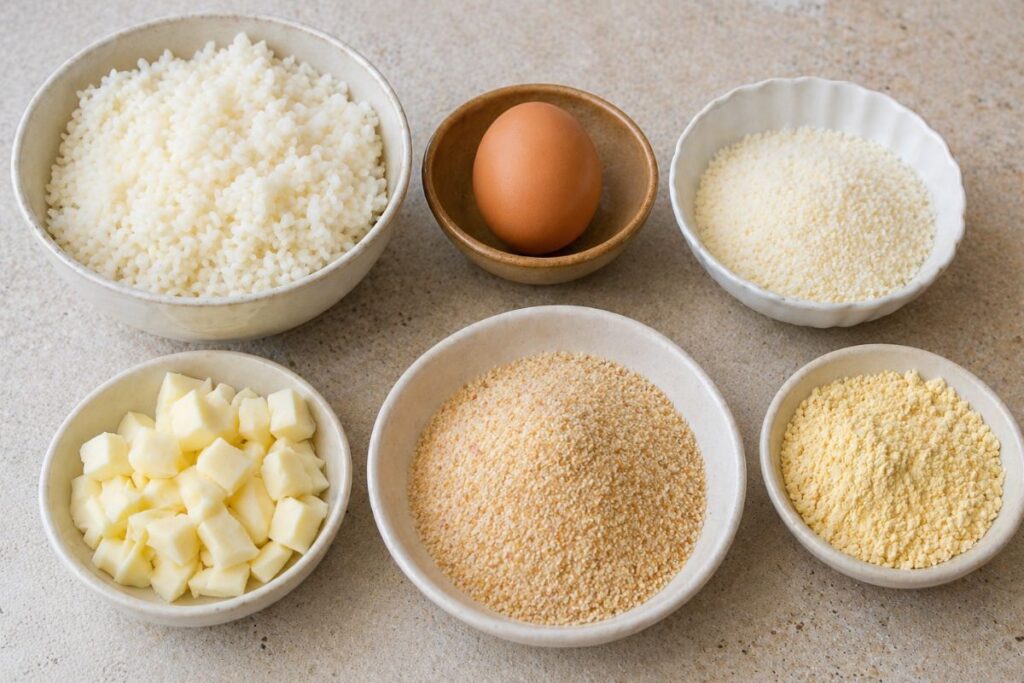 Polpette di riso in friggitrice ad aria, ingredienti