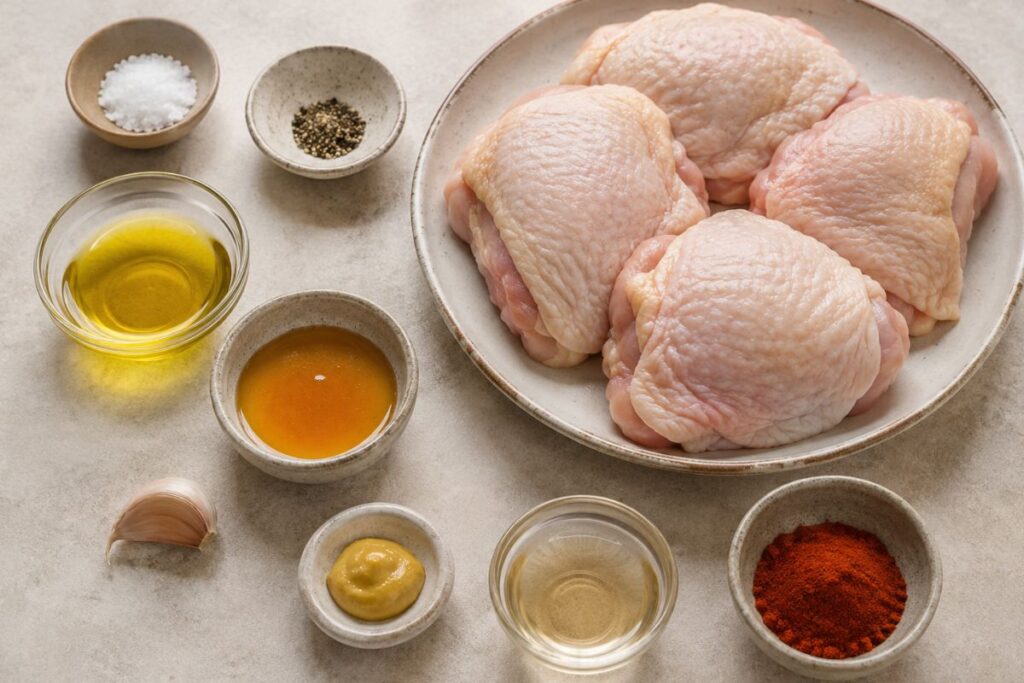 Sovracosce di pollo glassate in friggitrice ad aria, ingredienti