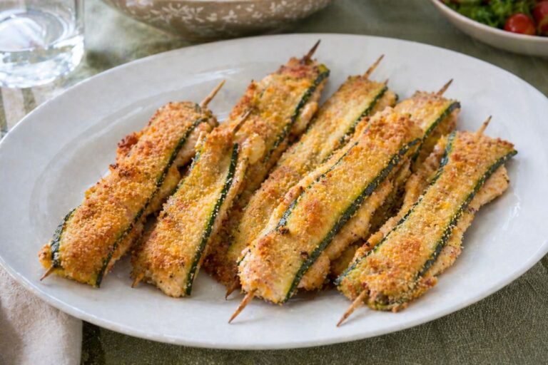 Pollo tenerissimo accompagnato dalle zucchine: ecco gli spiedini furbi in friggitrice ad aria