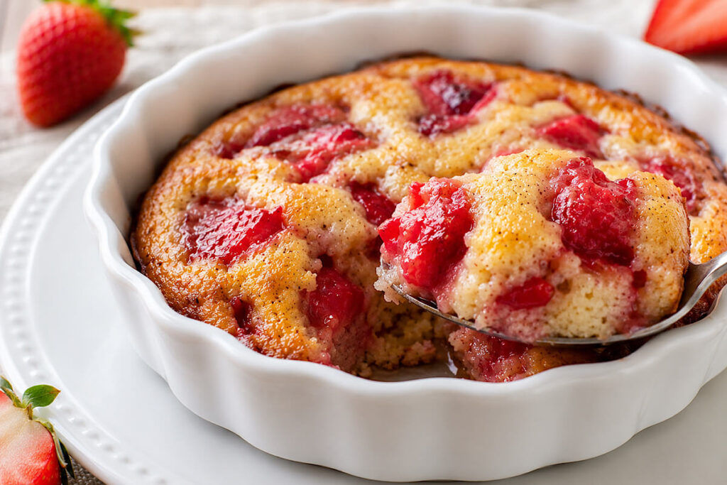 Tortino fragole e kefir in friggitrice ad aria