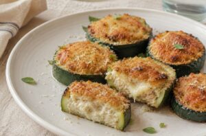 Anelli di zucchina ripieni in friggitrice ad aria