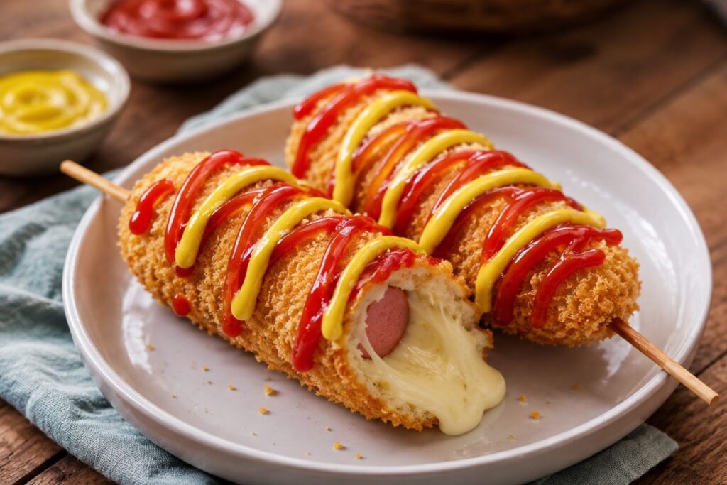Corn dog in friggitrice ad aria