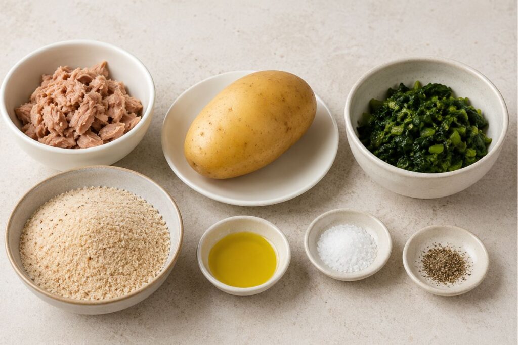 Crocchette di patata e tonno in friggitrice ad aria, ingredienti