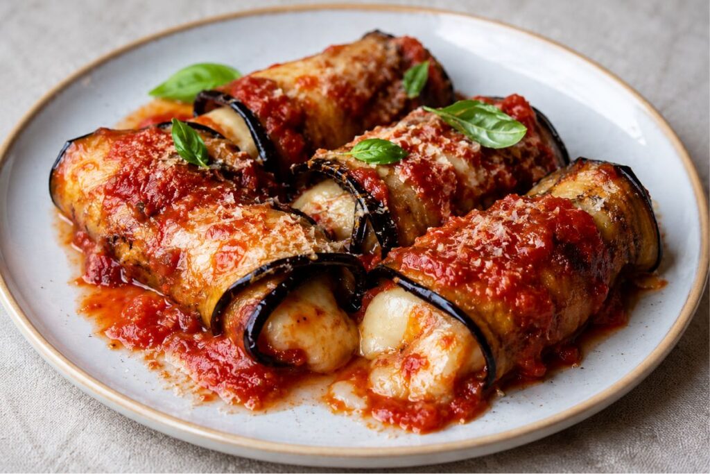 Involtini di melanzane alla parmigiana in friggitrice ad aria