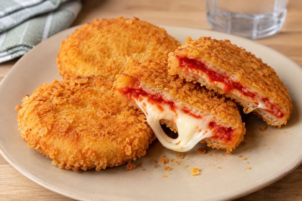 Medaglioni di pane alla pizzaiola in friggitrice ad aria