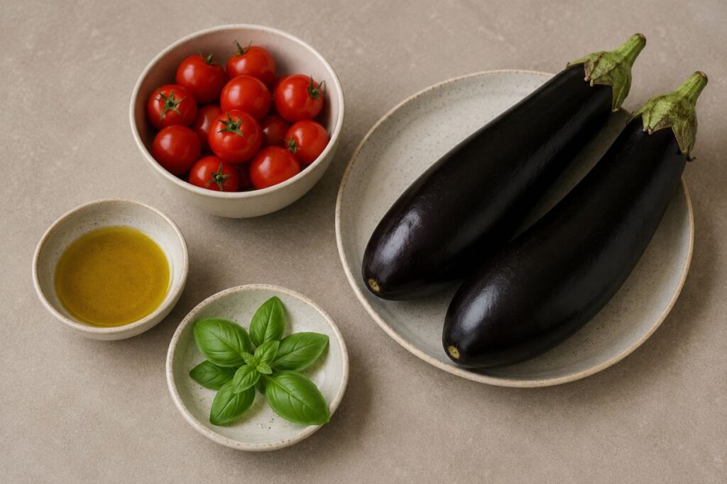 Melanzane a funghetto in friggitrice ad aria, ingredienti
