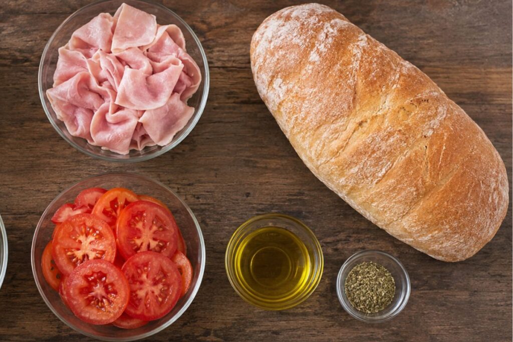 Pane a fisarmonica ripieno e filante in friggitrice ad aria, ingredienti