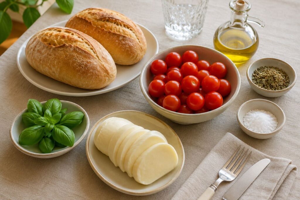 Pane con scamorza e pomodorini in friggitrice ad aria ingredienti Pane con scamorza e pomodorini in friggitrice ad aria, ingredienti