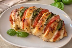 Pollo alla caprese in friggitrice ad aria