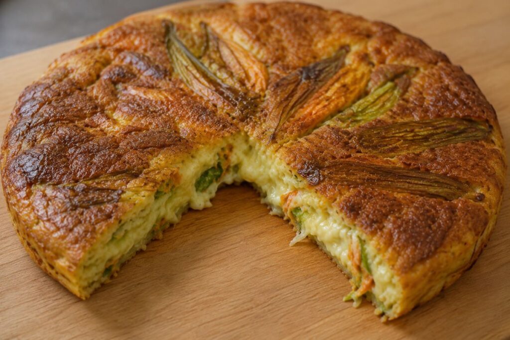Tortino di fiori di zucca senza glutine in friggitrice ad aria