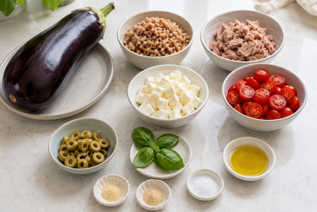 barchette di melanzane in friggitrice ad aria, ingredienti