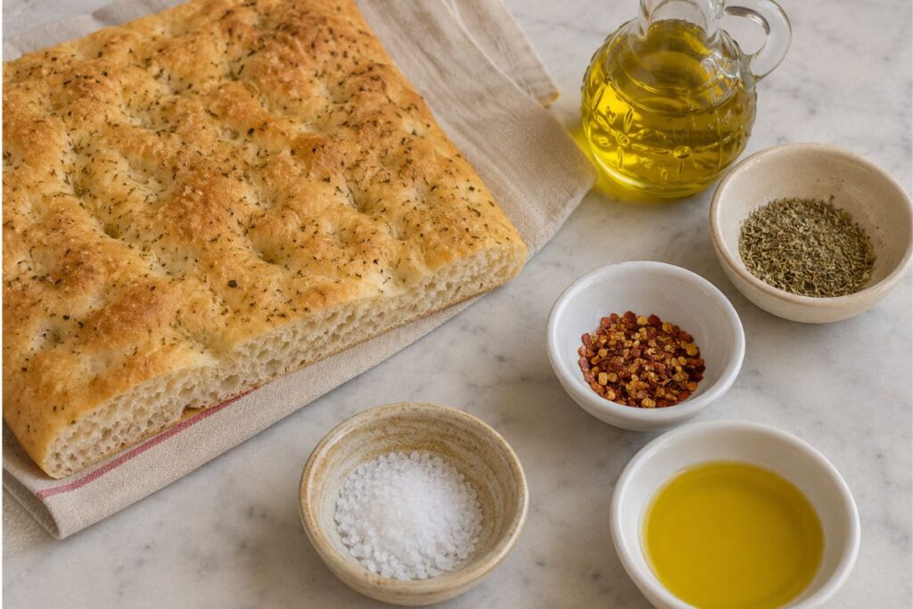 Bastoncini di focaccia in friggitrice ad aria, ingredienti