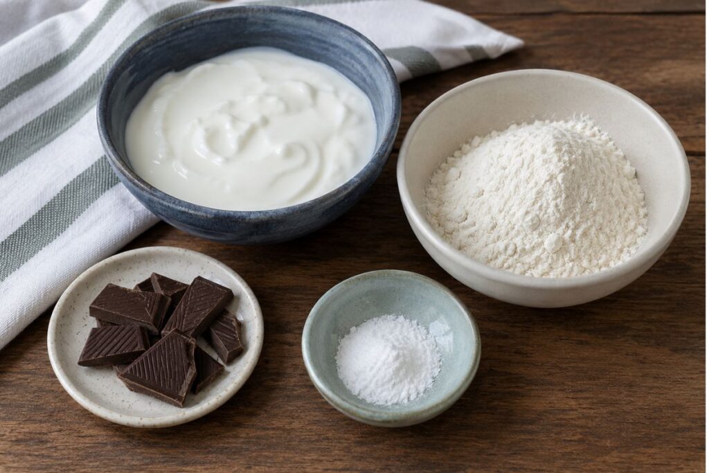 Fagottini allo yogurt con cuore di cioccolato in friggitrice ad aria, ingredienti