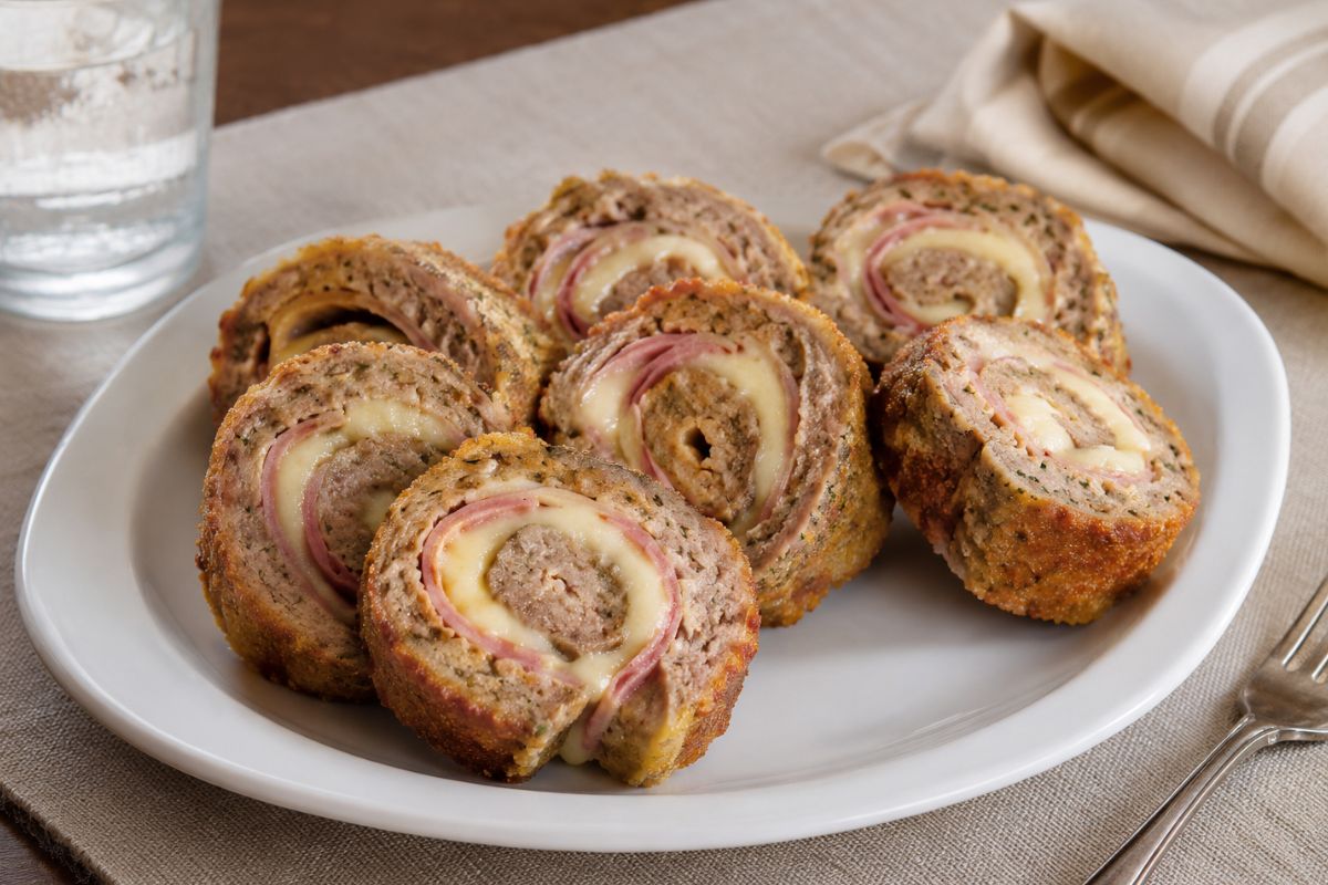 Taglia il rotolo a fette solo dopo averlo farcito: così le girelle restano perfette in friggitrice ad aria