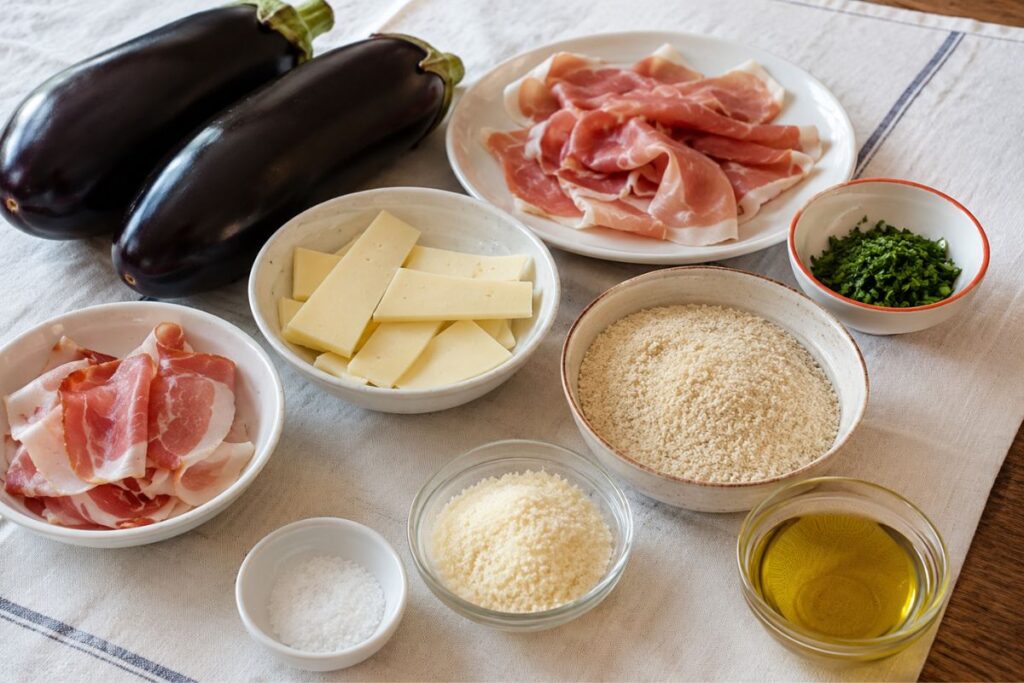 Involtini di melanzane in friggitrice ad aria, ingredienti