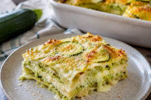 Lasagna di pane carasau con zucchine in friggitrice ad aria