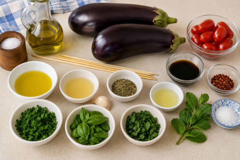Melanzane in friggitrice ad aria con due condimenti ingredienti Melanzane in friggitrice ad aria con due condimenti, ingredienti