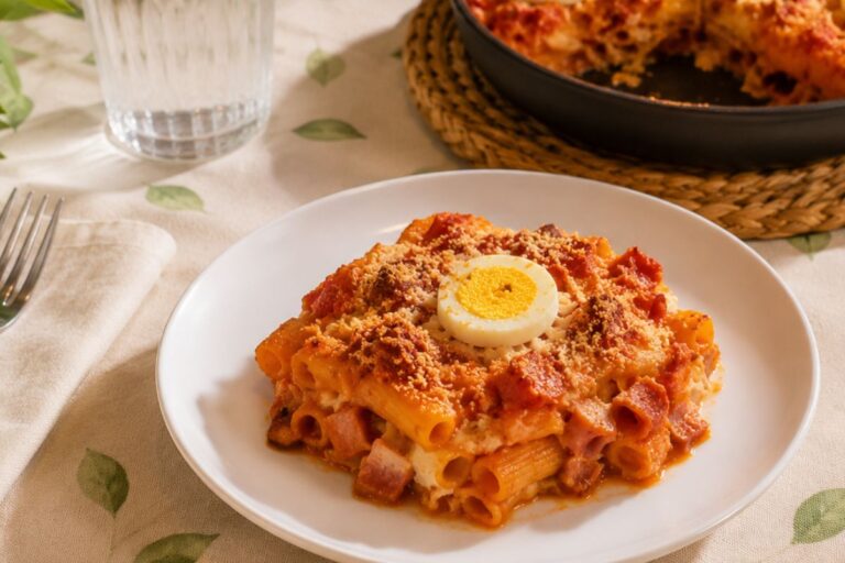 Ricca, filante e con quella crosticina da “domenica”: la pasta pasticciata in friggitrice ad aria
