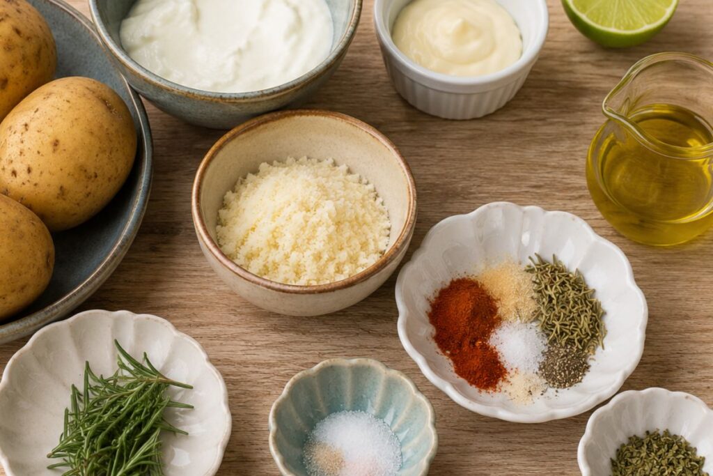 Patate smash fit in friggitrice ad aria, ingredienti
